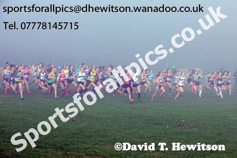 Girls under-15s, European Cross Country Trials, Sefton Park, Liverpool. Photo: David T. Hewitson/Sports for All Pics